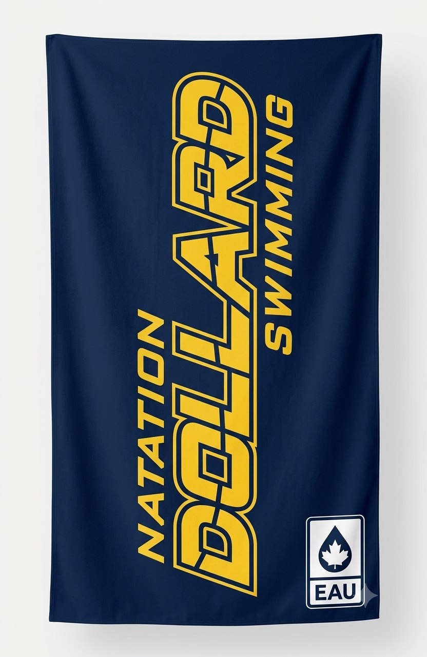 Custom printed Natation Dollard Swimming towel, full colour